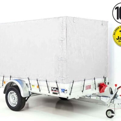 Koch Anhänger mit Plane 150x300cm 1300kg | Typ 7.13 | Hochplane 160cm – Weiß