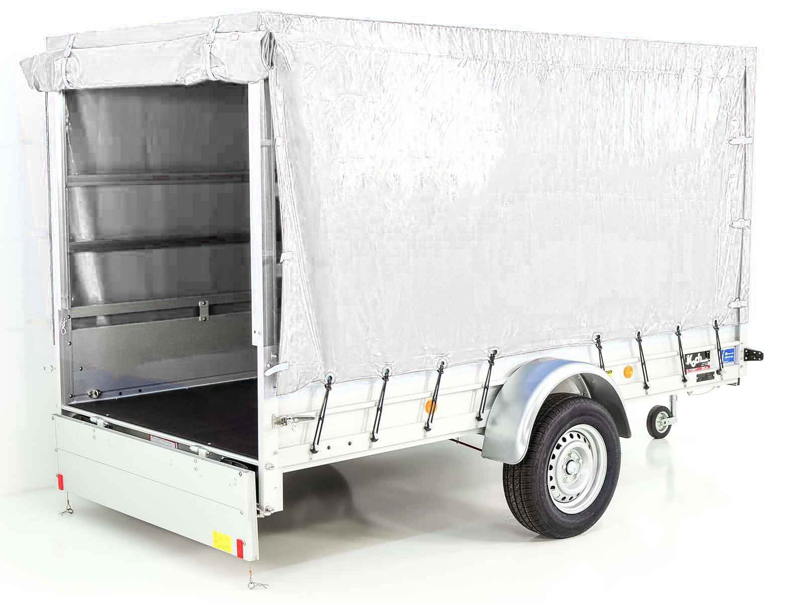 Koch Anhänger mit Plane 150x300cm 1300kg | Typ 7.13 | Hochplane 160cm - Weiß – Bild 5