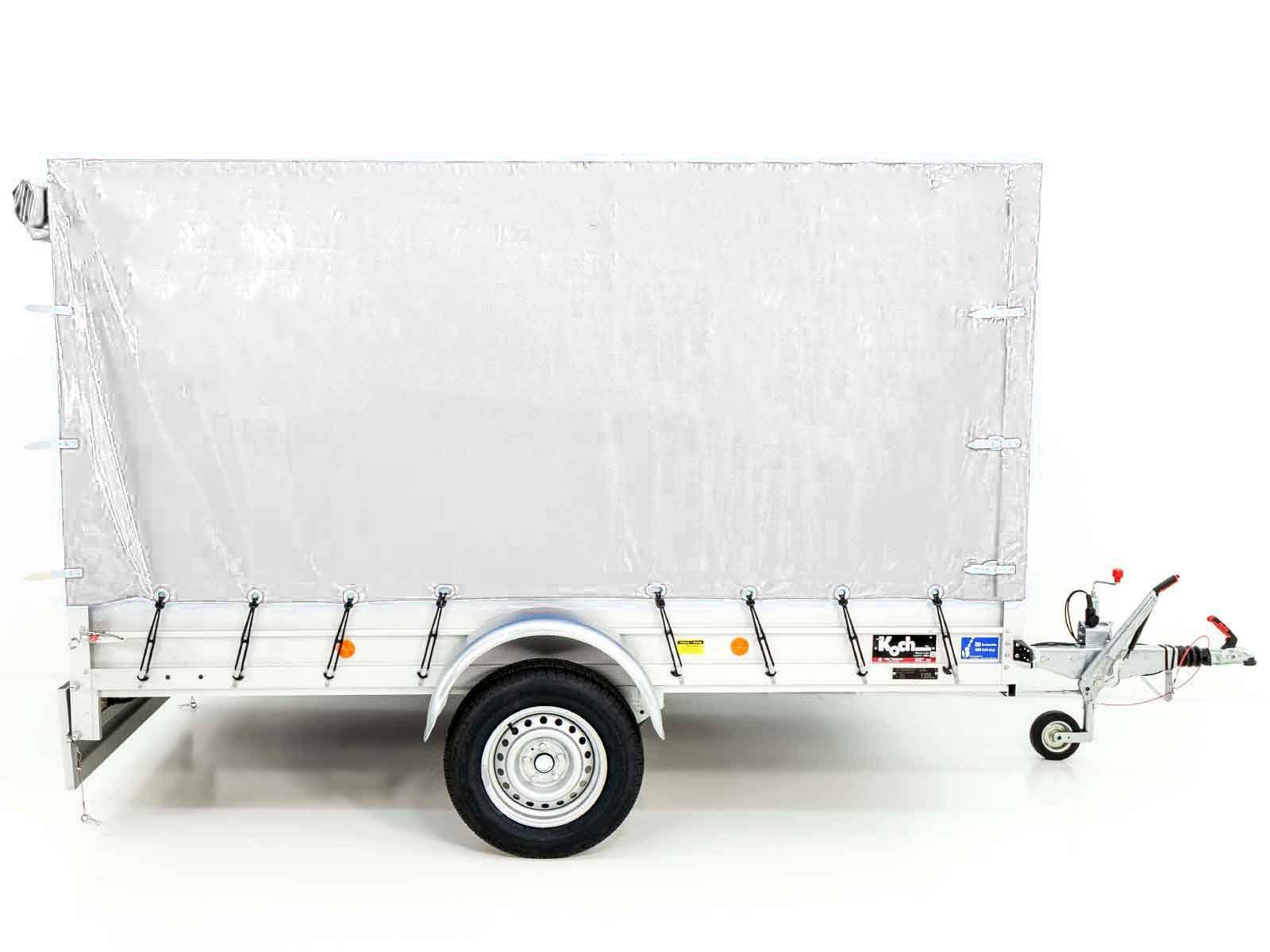 Koch Anhänger mit Plane 150x300cm 1300kg | Typ 7.13 | Hochplane 160cm - Weiß – Bild 6