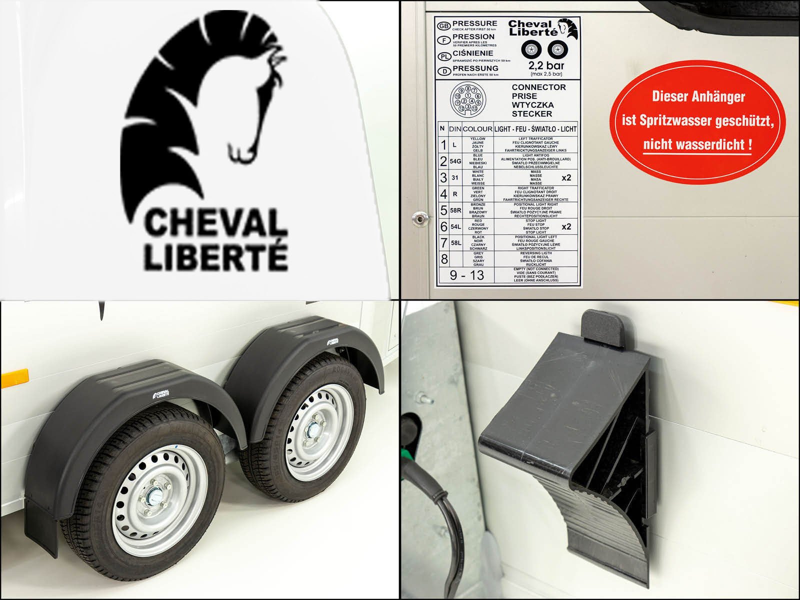 Cheval Liberte Pferdeanhänger Touring One 1,5er | Pullman-Fahrwerk | Frontausstieg | weiß – Bild 9