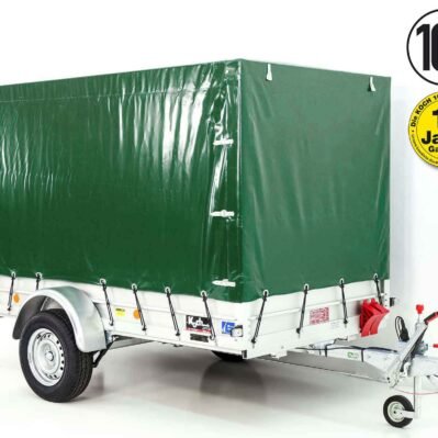 Koch Anhänger mit Plane 150x300cm 1300kg | Typ 7.13 | Hochplane 160cm – Grün