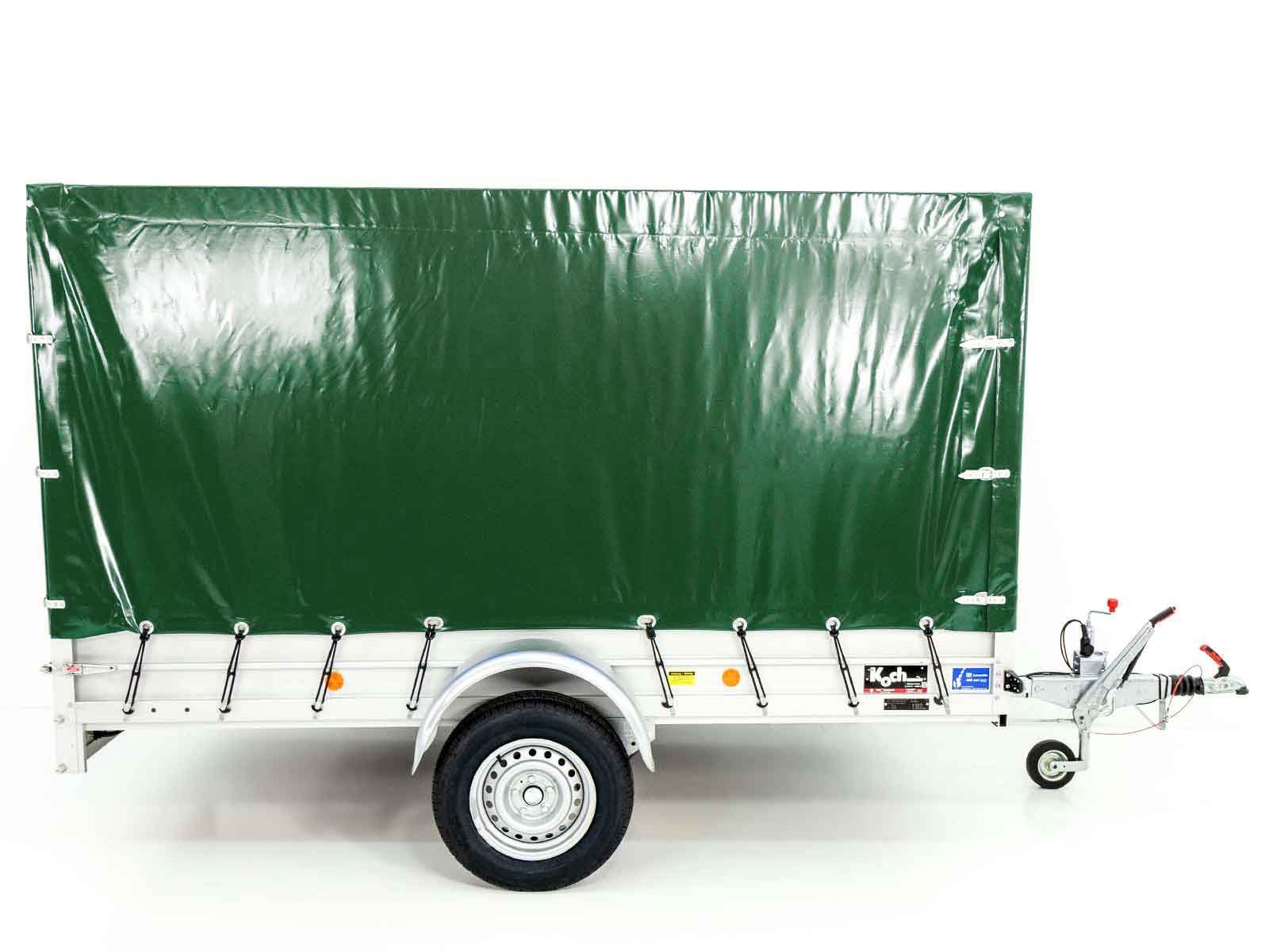 Koch Anhänger mit Plane 150x300cm 1300kg | Typ 7.13 | Hochplane 160cm - Grün – Bild 11
