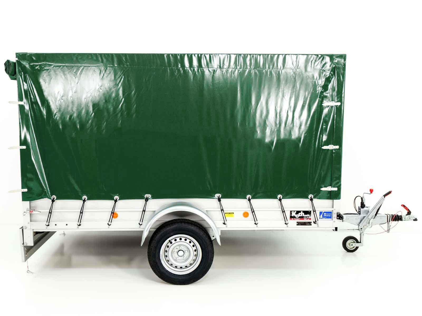 Koch Anhänger mit Plane 150x300cm 1300kg | Typ 7.13 | Hochplane 160cm - Grün – Bild 2