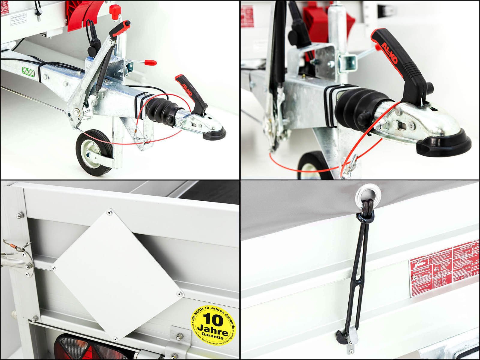 Koch Anhänger mit Plane 150x300cm 1300kg | Typ 7.13 | Hochplane 160cm - Silber – Bild 7