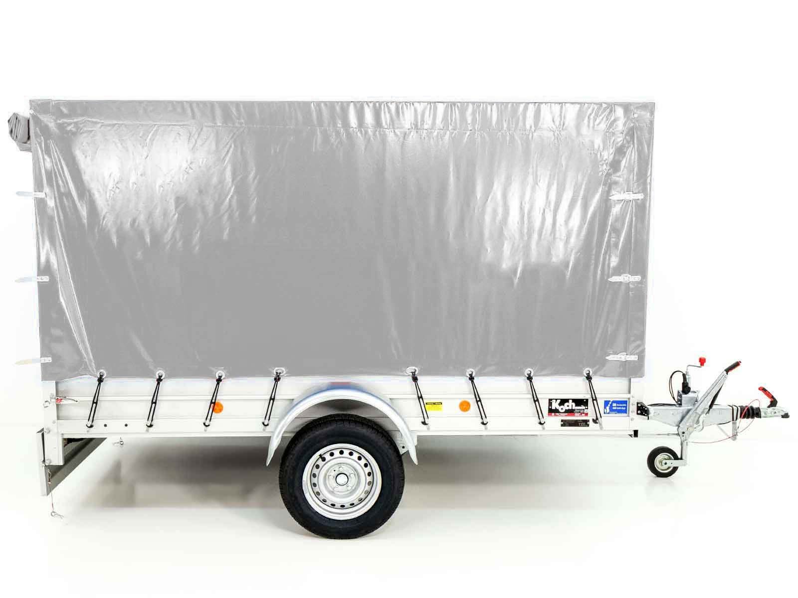 Koch Anhänger mit Plane 150x300cm 1300kg | Typ 7.13 | Hochplane 160cm - Silber – Bild 4