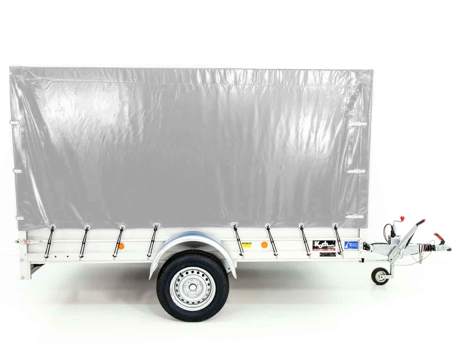 Koch Anhänger mit Plane 150x300cm 1300kg | Typ 7.13 | Hochplane 160cm - Silber – Bild 13