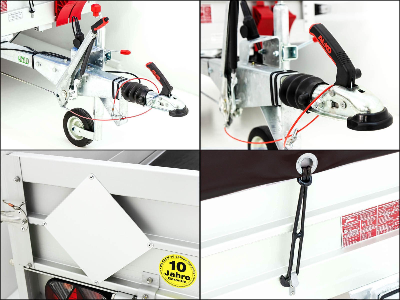 Koch Anhänger mit Plane 150x300cm 1300kg | Typ 7.13 | Hochplane 160cm - Schwarz – Bild 8
