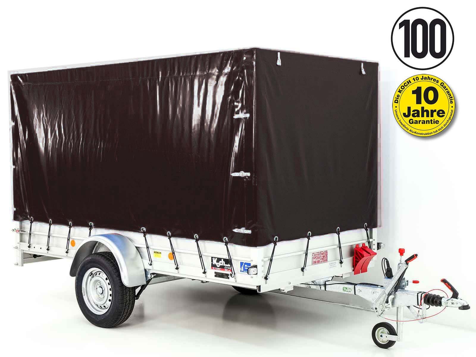 Koch Anhänger mit Plane 150x300cm 1300kg | Typ 7.13 | Hochplane 160cm - Schwarz
