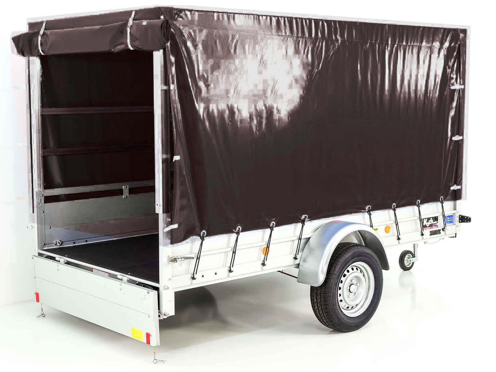 Koch Anhänger mit Plane 150x300cm 1300kg | Typ 7.13 | Hochplane 160cm - Schwarz – Bild 4