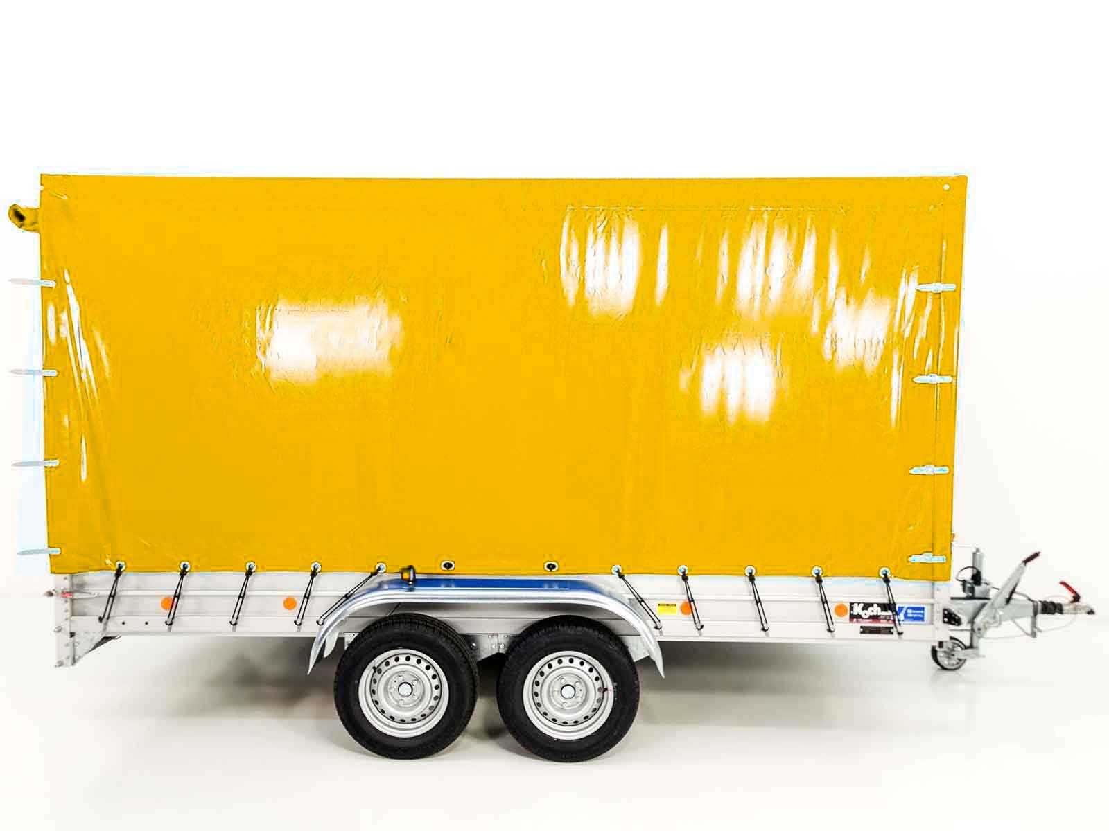 Koch Anhänger mit Plane 185x400cm 2600kg | Typ 10.26 | Hochplane 200cm Gelb – Bild 3