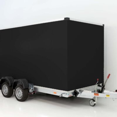 Vezeko Koffer-Absenkanhänger 167x400cm Höhe: 210cm 3,5t | Schwarz
