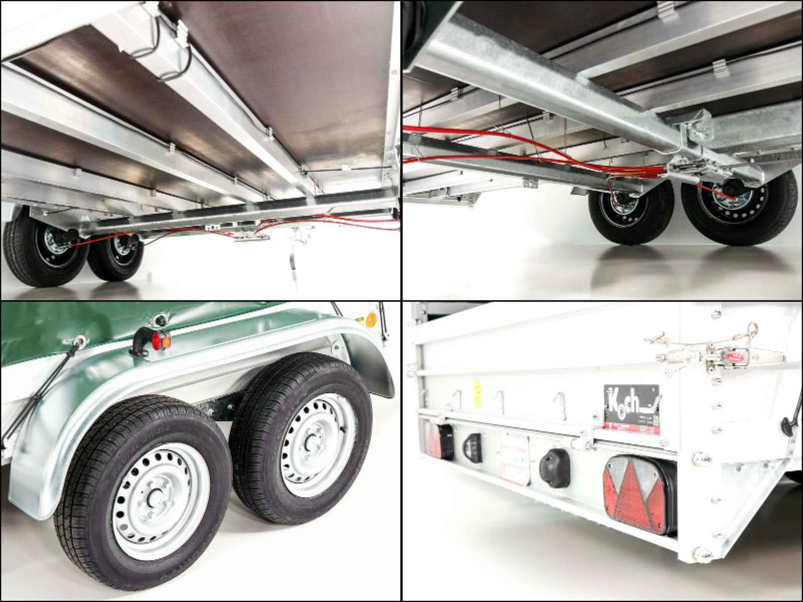 Koch Anhänger mit Plane 185x400 cm 2600 kg | Typ 10.26 | Hochplane 200 cm - Grün – Bild 6