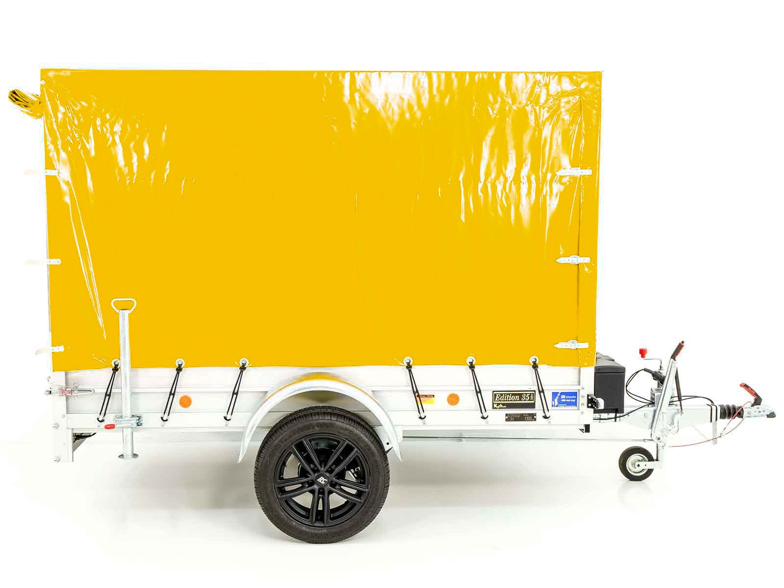 Koch-Anhänger "Edition 35" 125x250cm 1300kg | Typ 4.13 | Hochplane 160cm Gelb – Bild 12