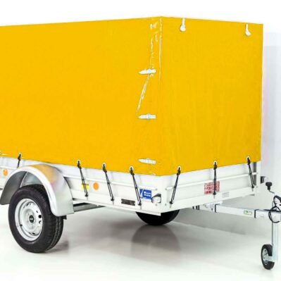 Koch Anhänger mit Plane 125x250cm 750kg | Typ U4 | Hochplane 140 cm Profi | Gelb