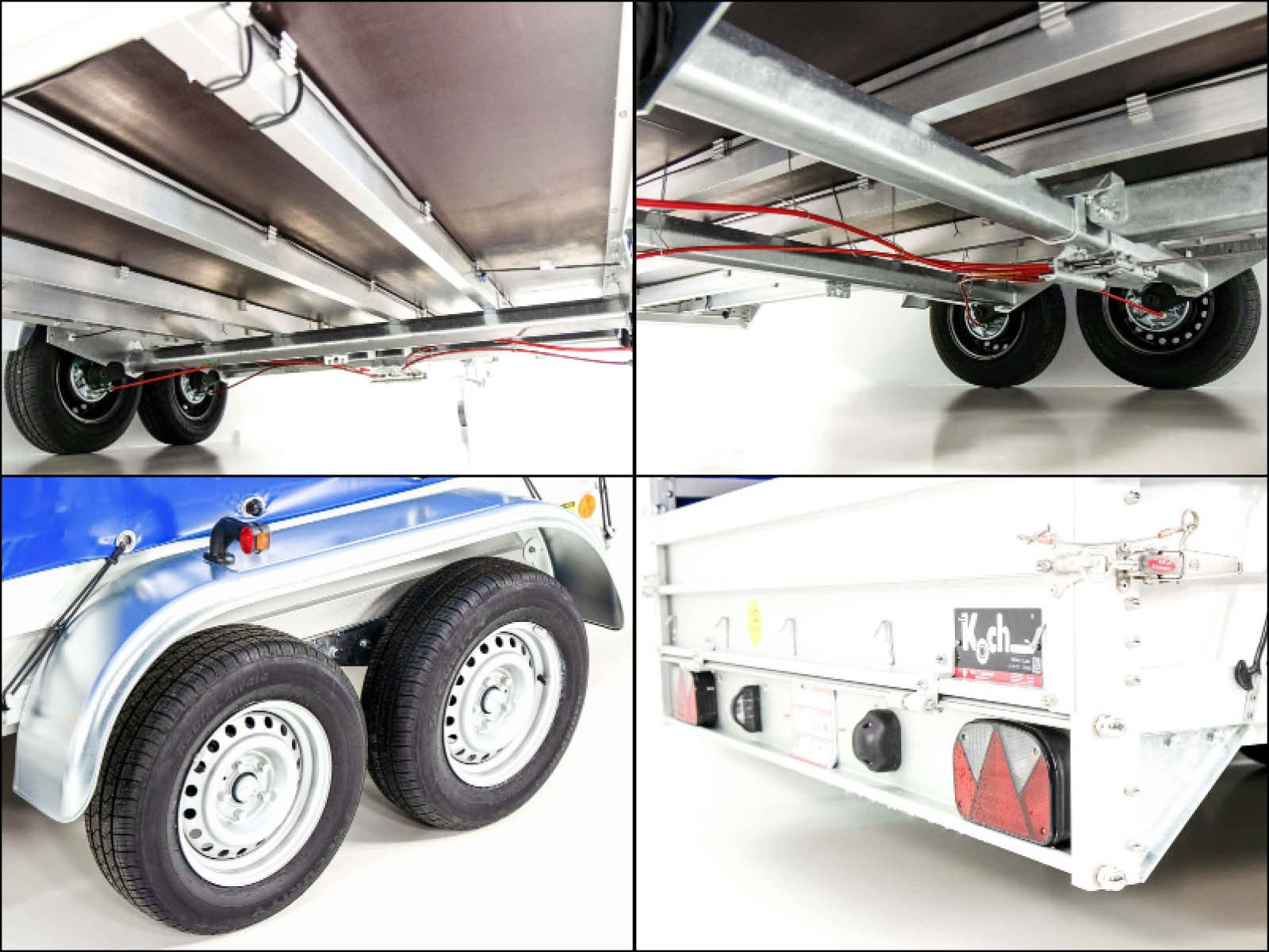 Koch Anhänger mit Plane 185x400cm 2600kg | Typ 10.26 | Hochplane 200cm Blau – Bild 4