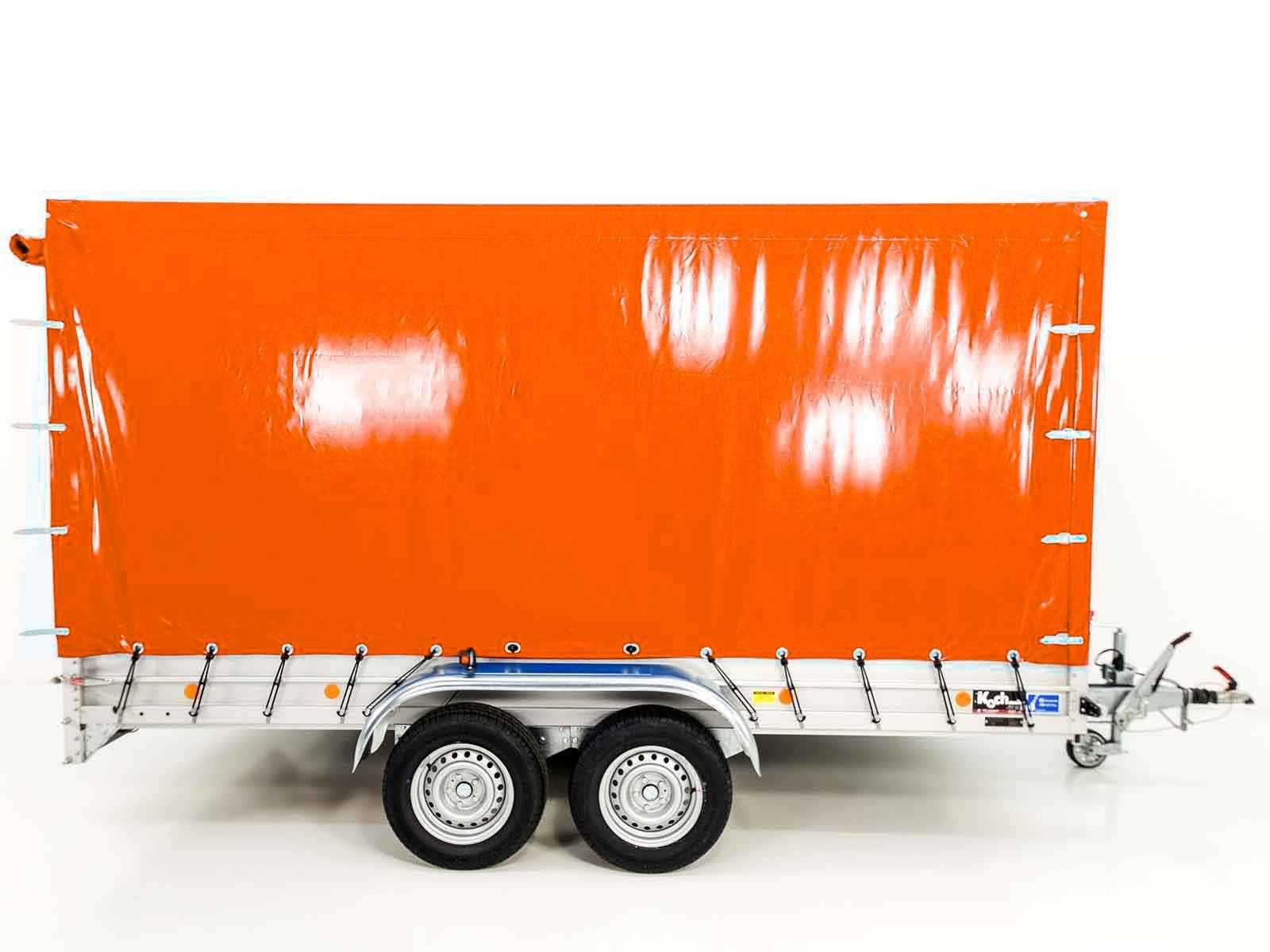Koch Anhänger mit Plane 185x400 cm 2600 kg | Typ 10.26 | Hochplane 200 cm - Orange – Bild 5