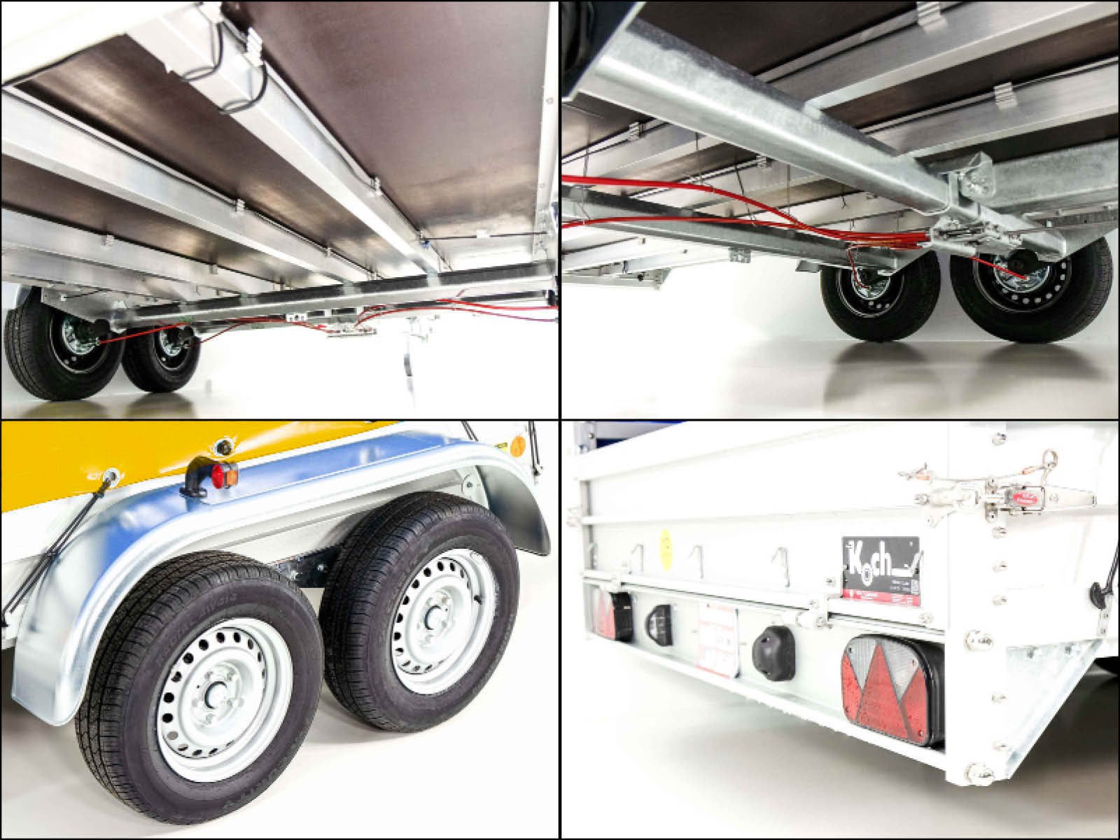 Koch Anhänger mit Plane 185x400 cm 2600 kg | Typ 10.26 | Hochplane 200 cm - Gelb – Bild 8