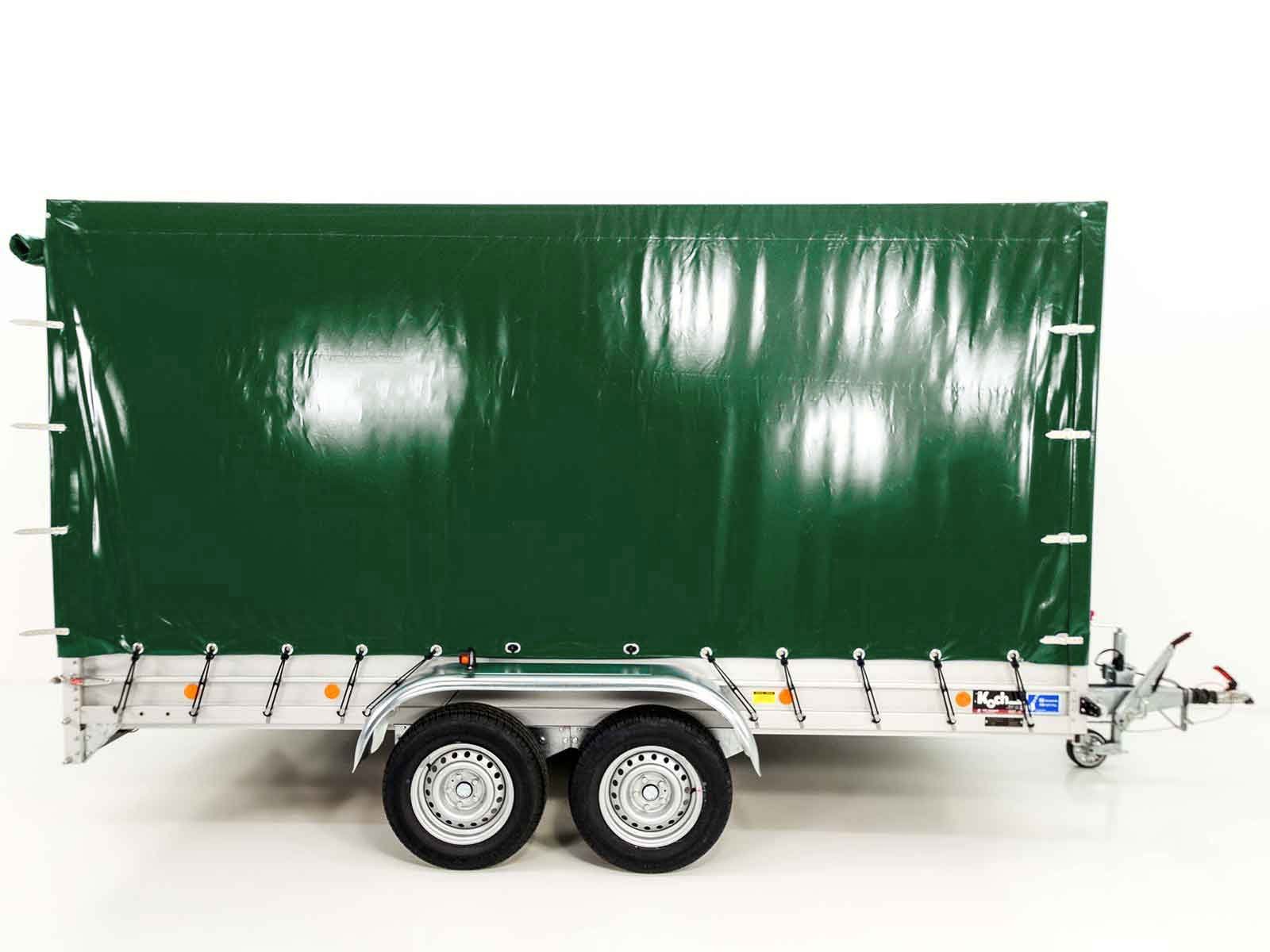 Koch Anhänger mit Plane 185x400cm 2600kg | Typ 10.26 | Hochplane 200cm Grün – Bild 5