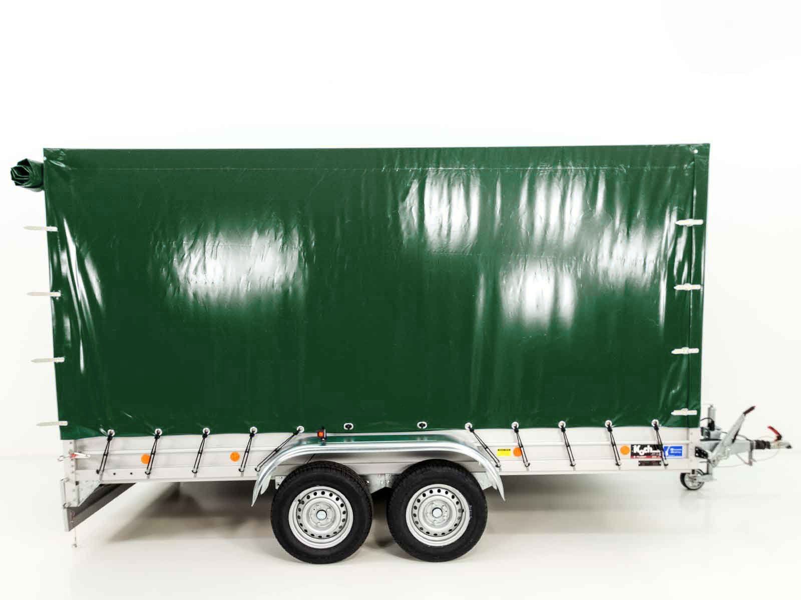 Koch Anhänger mit Plane 185x400cm 2600kg | Typ 10.26 | Hochplane 200cm Grün – Bild 9