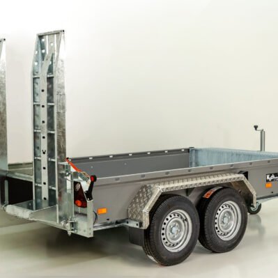Vezeko Baumaschinenanhänger BA 155x360cm 3,5t | SB | Schwenk-Rampen | grau