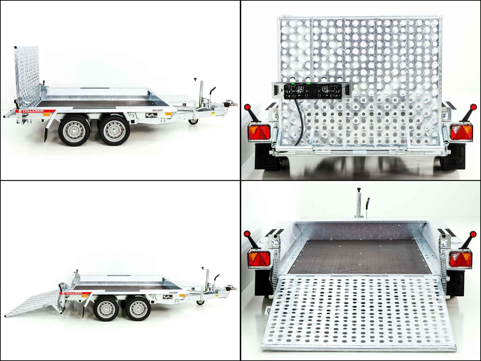Temared Baumaschinenanhänger Builder 153x260 cm 2,7t | Rampe – Bild 3