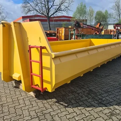 Roll-Off-Container mit gelben Doppelflügeltüren (13 m³)