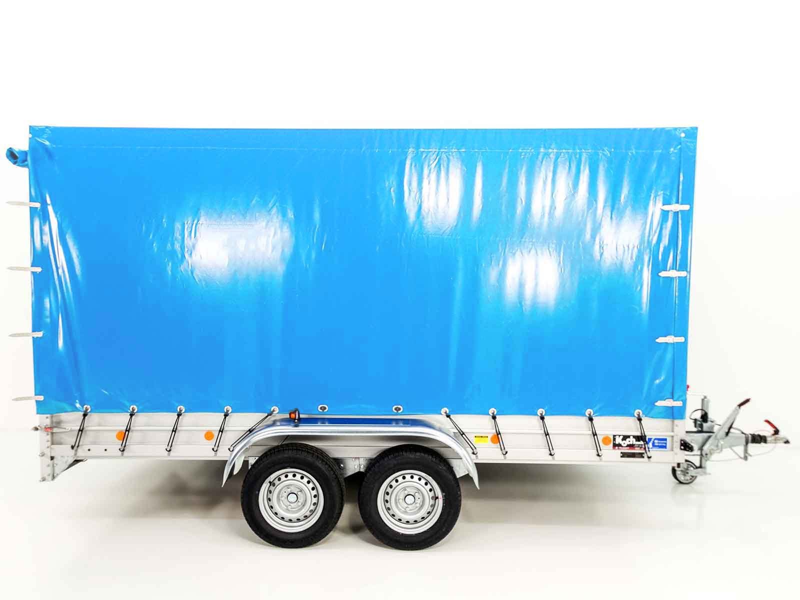 Koch Anhänger mit Plane 185x400cm 2600kg | Typ 10.26 | Hochplane 200cm - Hellblau – Bild 14