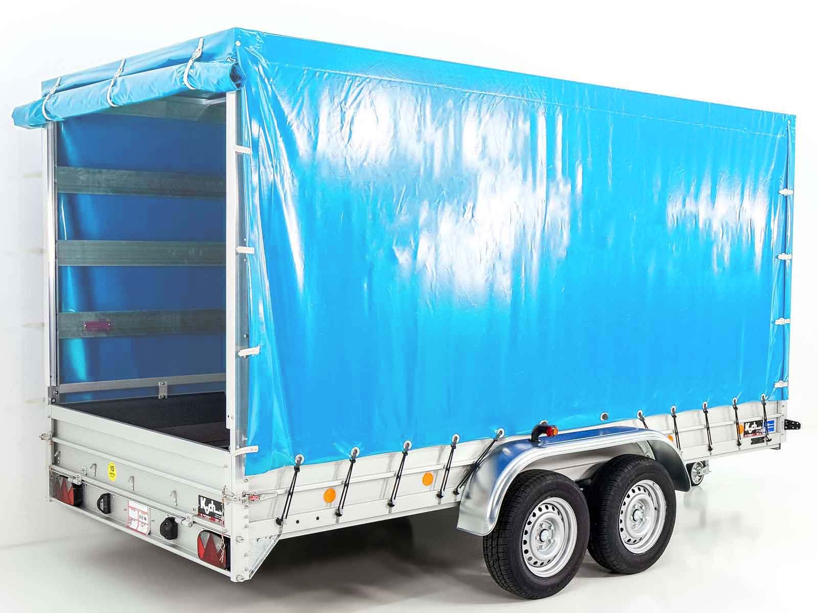 Koch Anhänger mit Plane 185x400cm 2600kg | Typ 10.26 | Hochplane 200cm - Hellblau – Bild 2