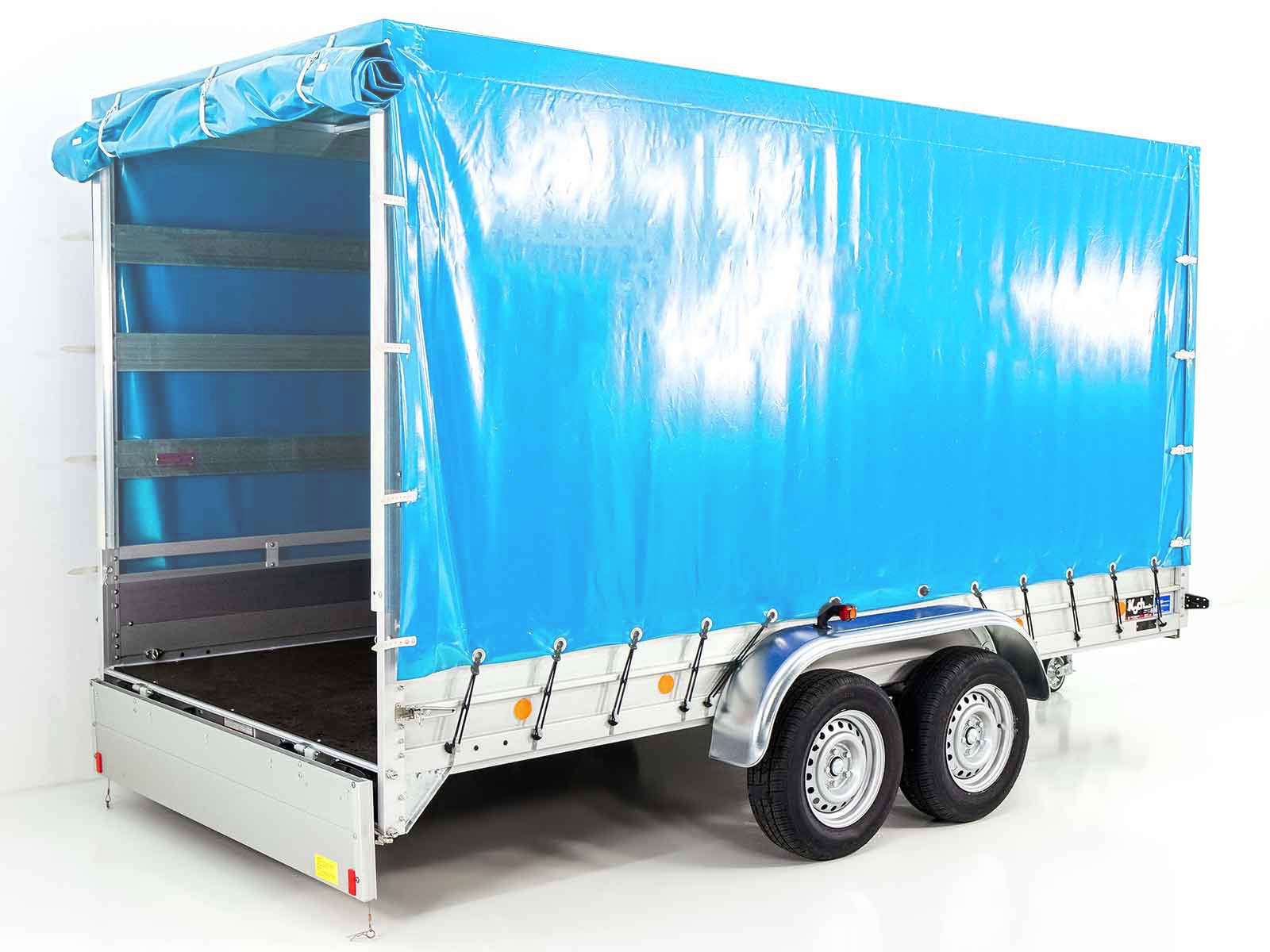 Koch Anhänger mit Plane 185x400cm 2600kg | Typ 10.26 | Hochplane 200cm - Hellblau – Bild 4