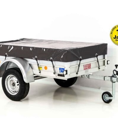 Koch Anhänger mit Plane 105x205cm 750kg | Typ U2 | Flachplane Profi Anthrazit