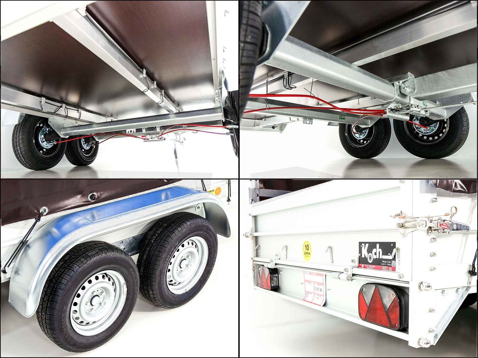 Koch Anhänger mit Plane 150x350cm 2600kg | Typ 8.26 | Hochplane 180cm Schwarz – Bild 9