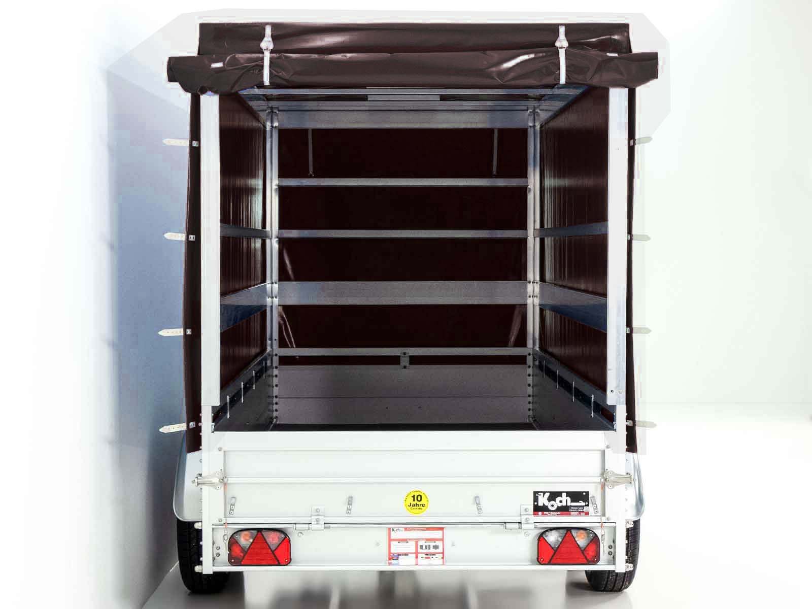 Koch Anhänger mit Plane 150x350cm 2600kg | Typ 8.26 | Hochplane 180cm Schwarz – Bild 2
