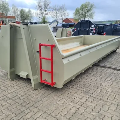 Roll-Off-Container mit grauen Doppelflügeltüren (12 m³)