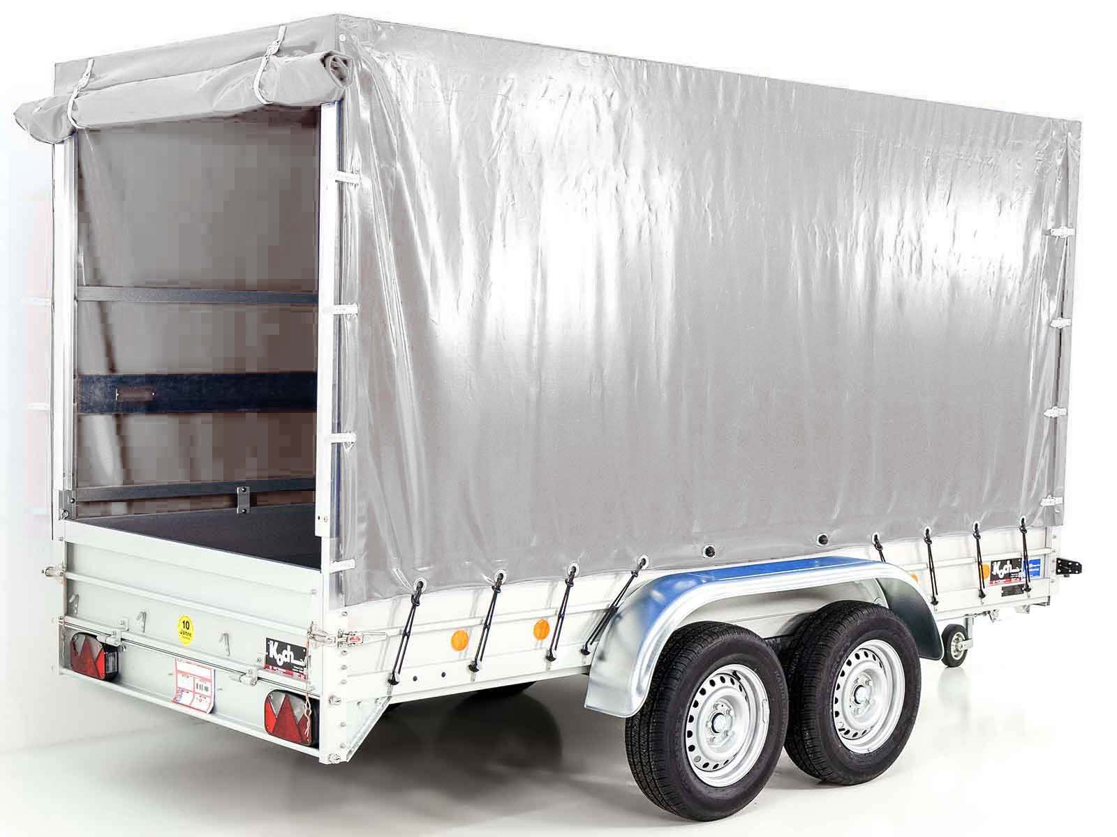 Koch Anhänger mit Plane 150x350cm 2600kg | Typ 8.26 | Hochplane 180cm Silber – Bild 6