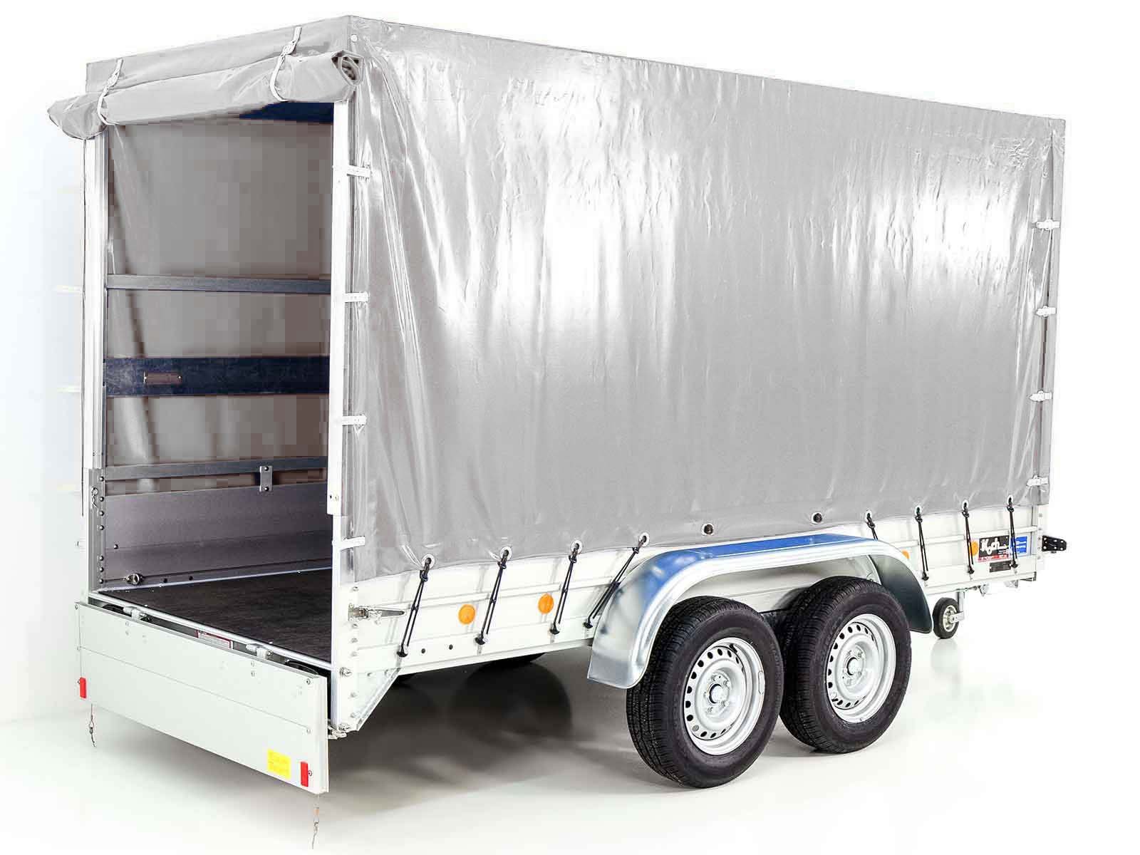 Koch Anhänger mit Plane 150x350cm 2600kg | Typ 8.26 | Hochplane 180cm Silber – Bild 9