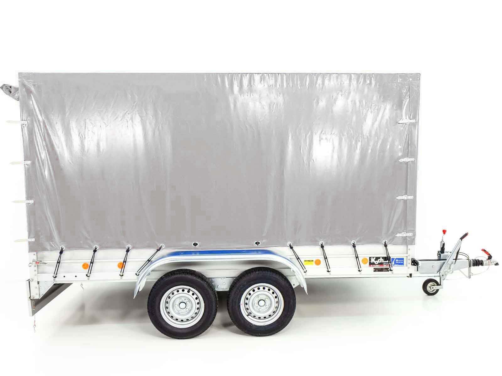 Koch Anhänger mit Plane 150x350cm 2600kg | Typ 8.26 | Hochplane 180cm Silber – Bild 10