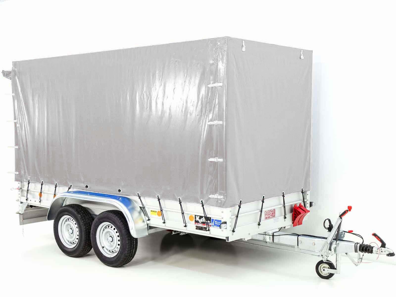 Koch Anhänger mit Plane 150x350cm 2600kg | Typ 8.26 | Hochplane 180cm Silber – Bild 11