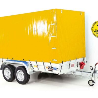 Koch Anhänger mit Plane 150x350cm 2600kg | Typ 8.26 | Hochplane 180cm – Gelb