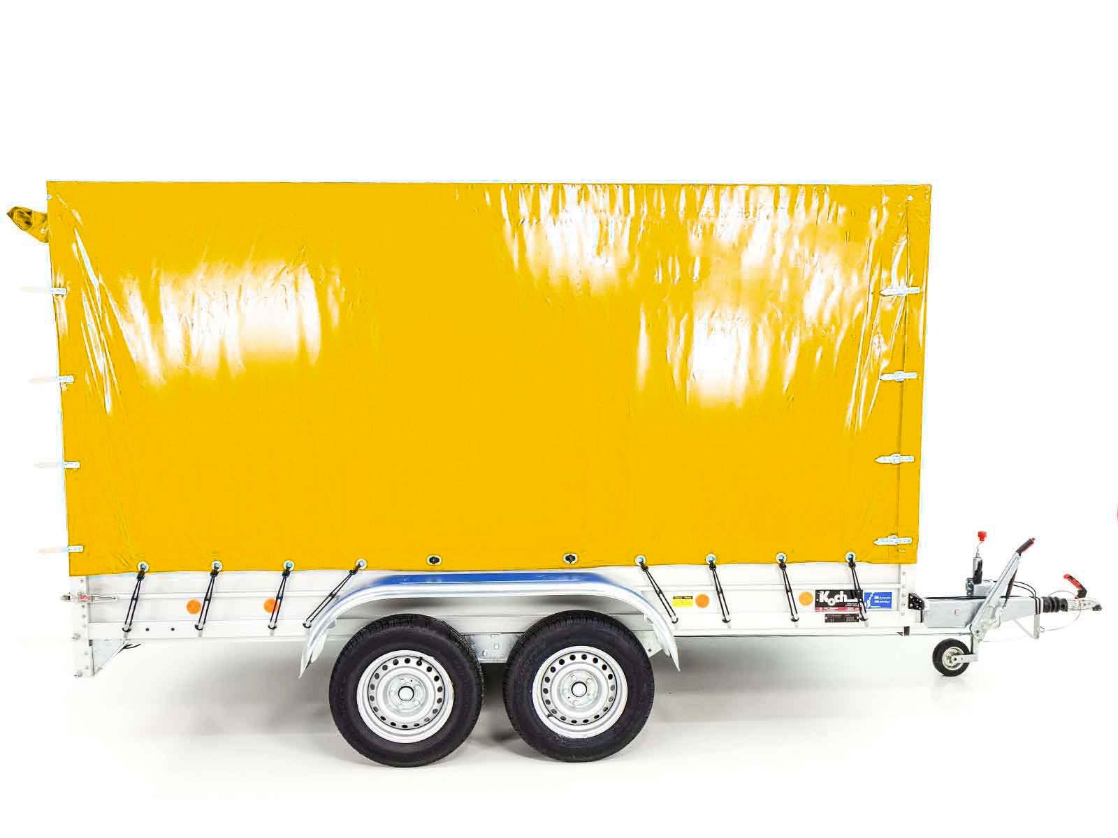 Koch Anhänger mit Plane 150x350cm 2600kg | Typ 8.26 | Hochplane 180cm - Gelb – Bild 11