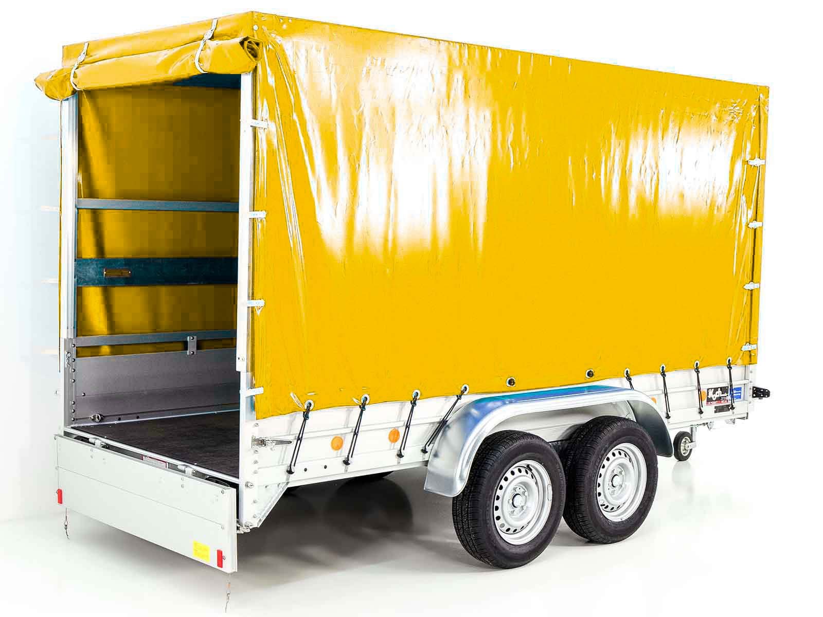 Koch Anhänger mit Plane 150x350cm 2600kg | Typ 8.26 | Hochplane 180cm - Gelb – Bild 2