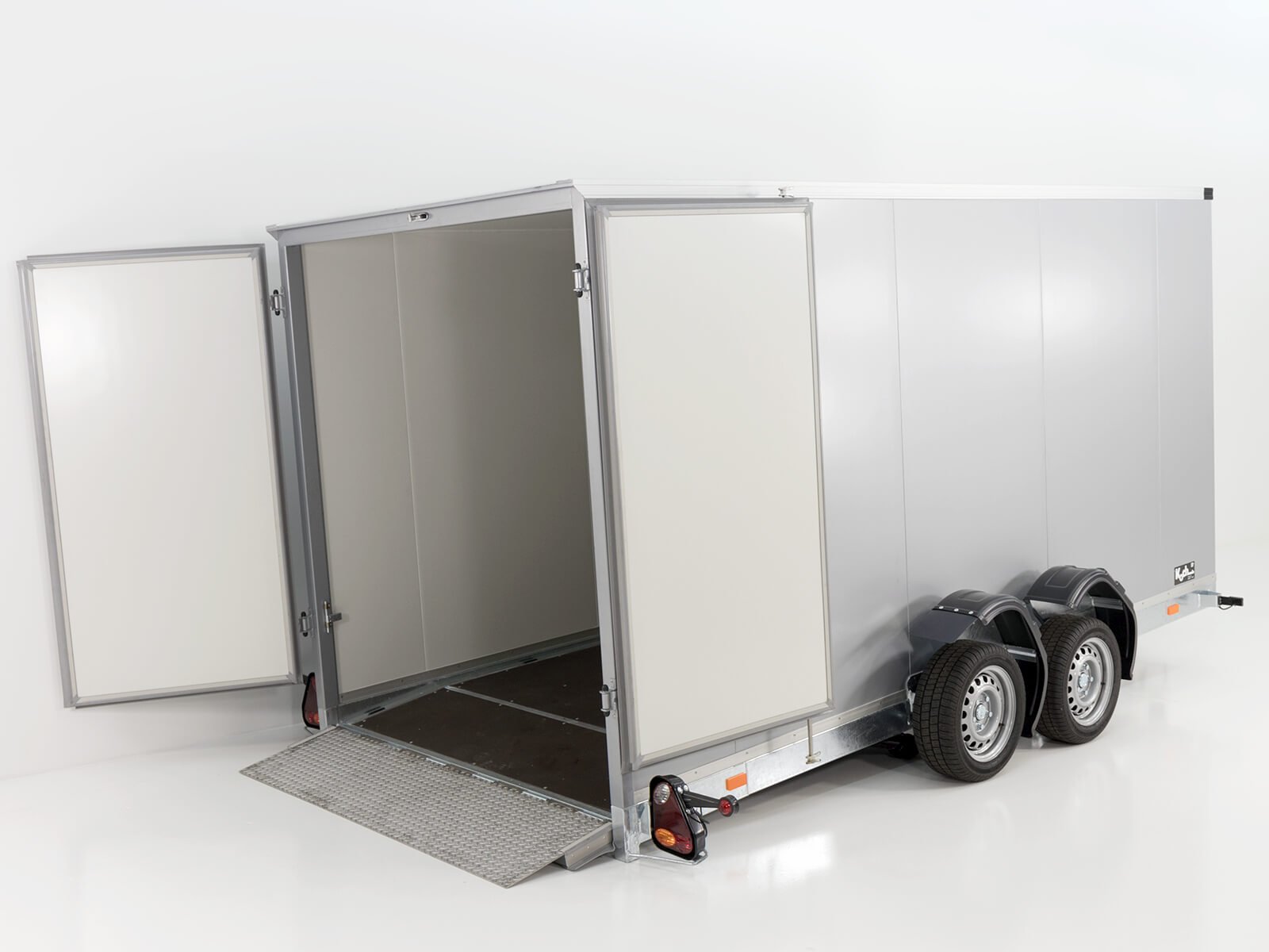 Vezeko Koffer-Absenkanhänger 157x344cm Höhe: 210cm 2,7t | Silber – Bild 13