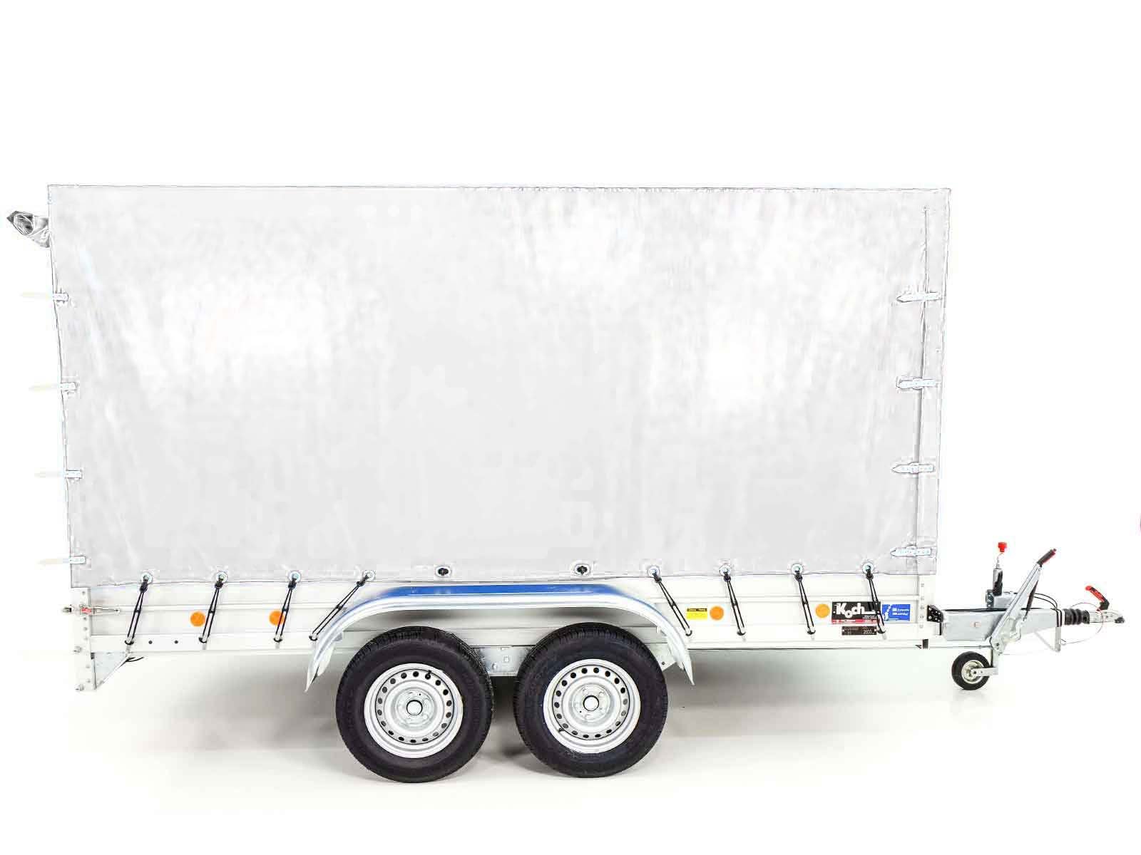 Koch Anhänger mit Plane 150x350cm 2600kg | Typ 8.26 | Hochplane 180cm - Weiß – Bild 10