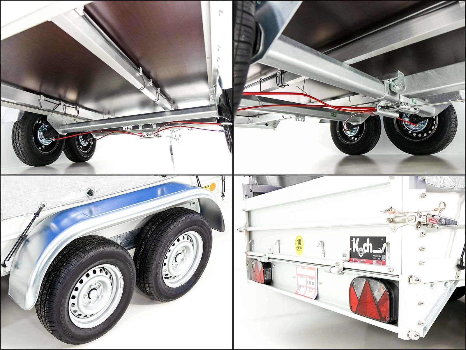 Koch Anhänger mit Plane 150x350cm 2600kg | Typ 8.26 | Hochplane 180cm - Weiß – Bild 4
