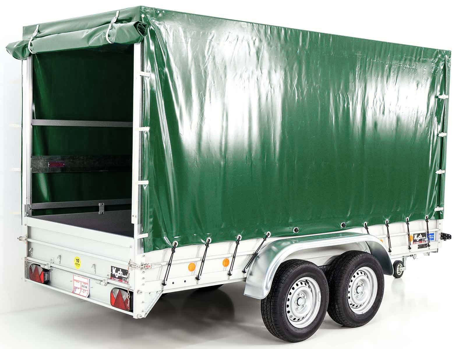 Koch Anhänger mit Plane 150x350cm 2600kg | Typ 8.26 | Hochplane 180cm - Grün – Bild 6