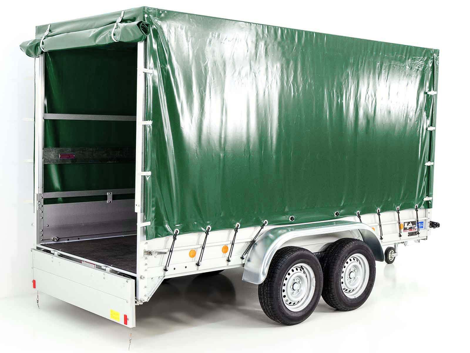 Koch Anhänger mit Plane 150x350cm 2600kg | Typ 8.26 | Hochplane 180cm - Grün – Bild 9